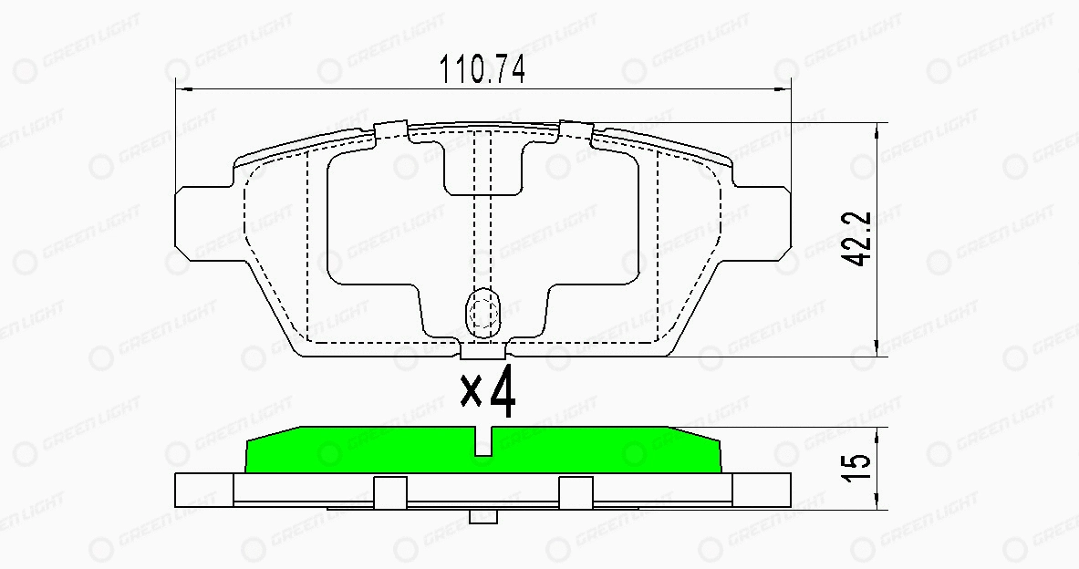 Kit de plaquettes de frein, frein à disque Automotive Adriado GLBP0400