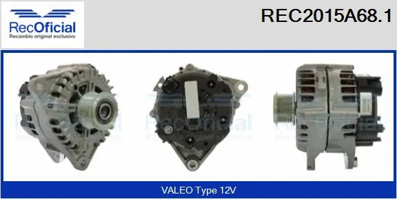 Alternateur RECOFICIAL REC2015A68.1
