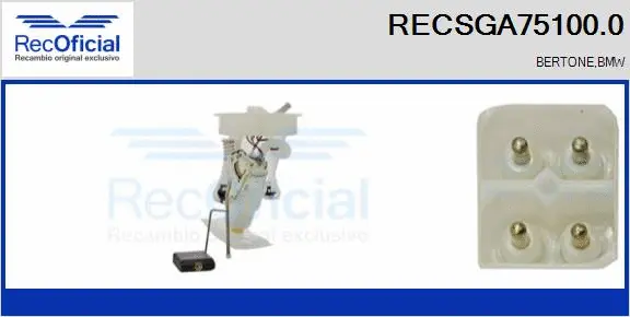 unité d'alimentation de carburant RECOFICIAL RECSGA75100.0