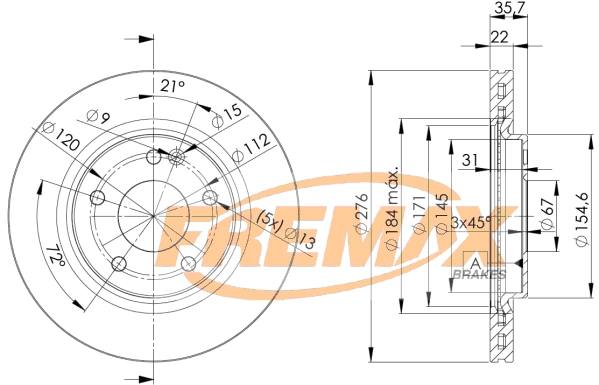 Disque de frein FREMAX BD-0612