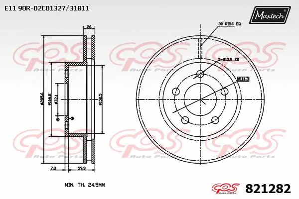 Disque de frein MAXTECH 821282