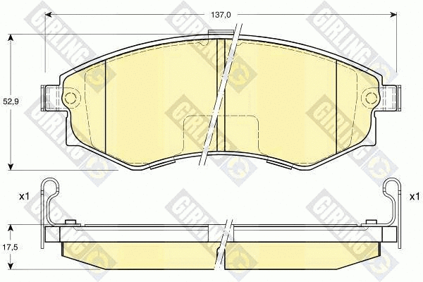 Kit de plaquettes de frein, frein à disque GIRLING 6132119