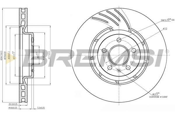 Disque de frein BREMSI CD7665V