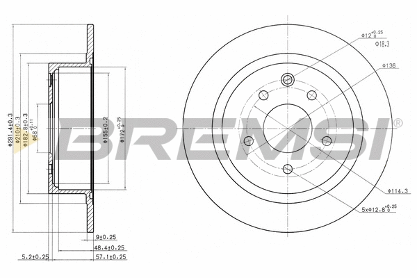 Disque de frein BREMSI CD7590S