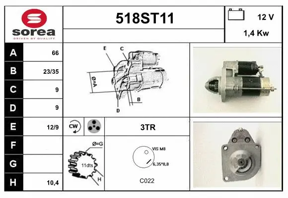 Démarreur STARTCAR 518ST11