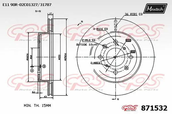 Disque de frein MAXTECH 871532