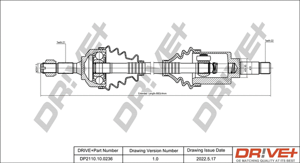 Arbre de transmission Dr!ve+ DP2110.10.0236