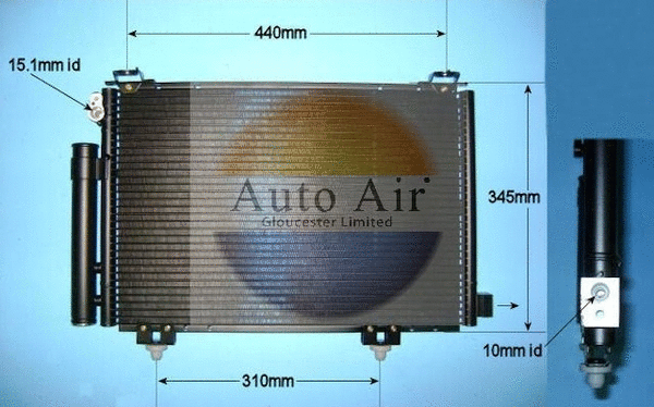 Condenseur, climatisation AUTO AIR GLOUCESTER 16-9903