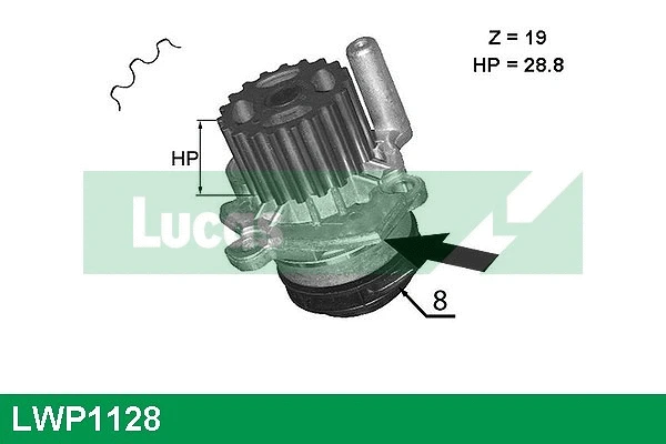 Pompe à eau, refroidissement du moteur LUCAS LWP1128