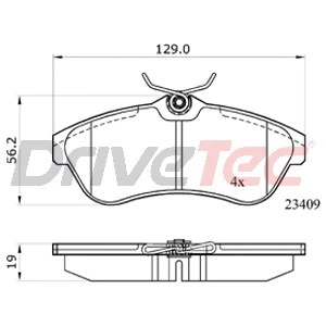 Kit de plaquettes de frein, frein à disque DriveTec DPAD1715