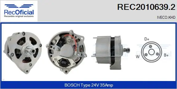 Alternateur RECOFICIAL REC2010639.2
