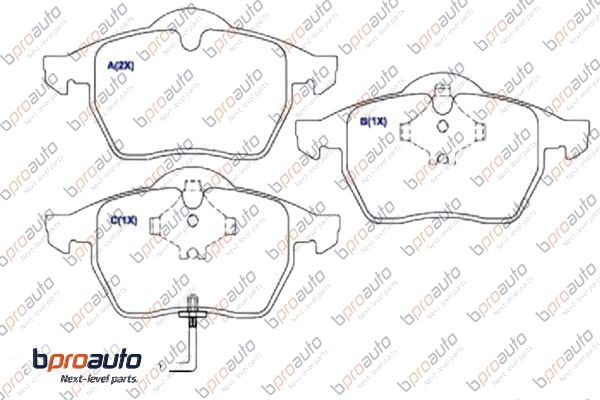 Kit de plaquettes de frein, frein à disque BPROAUTO 1BP30923AA