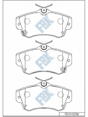 Kit de plaquettes de frein, frein à disque FBK FD31025M