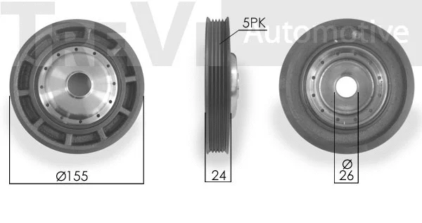 Poulie, vilebrequin TREVI AUTOMOTIVE PC1007