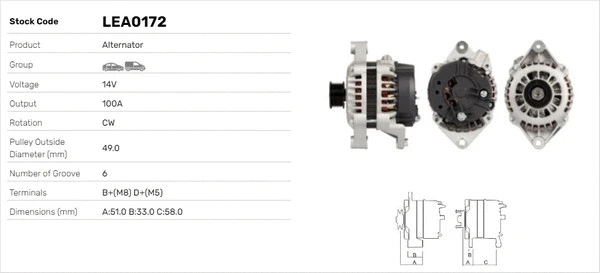 Alternateur LUSA LEA0172