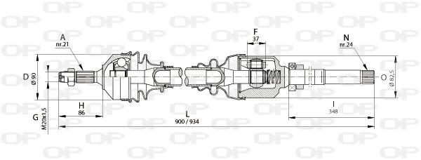 Arbre de transmission OPEN PARTS DRS6124.00