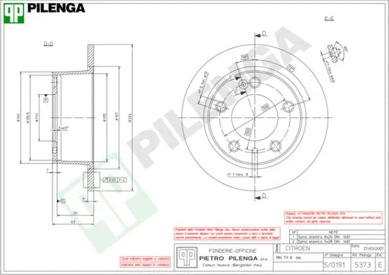 Disque de frein PILENGA 5373