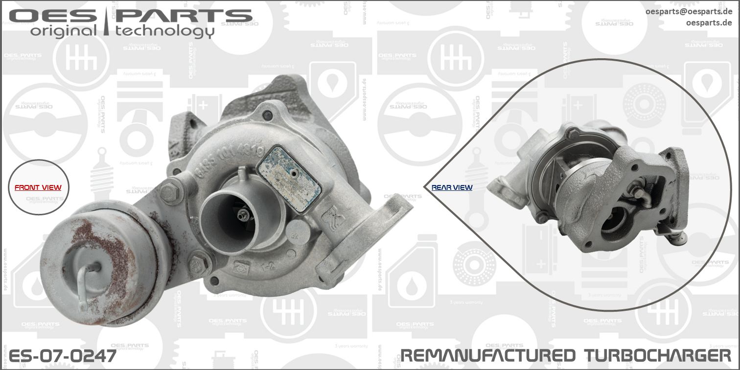 Turbocompresseur, suralimentation OES PARTS ES-07-0247