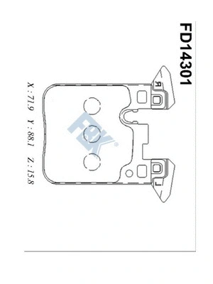 Kit de plaquettes de frein, frein à disque FBK FD14301
