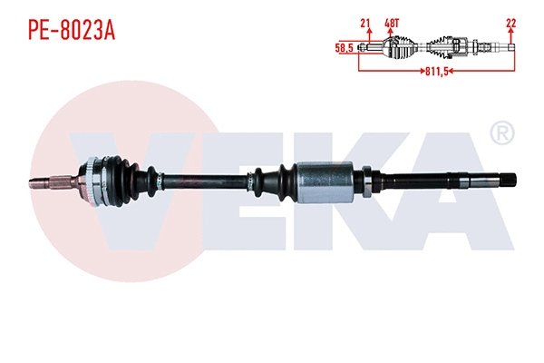 Arbre de transmission VEKA PE-8023A