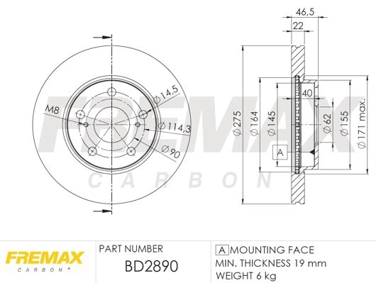 Disque de frein FREMAX BD-2890
