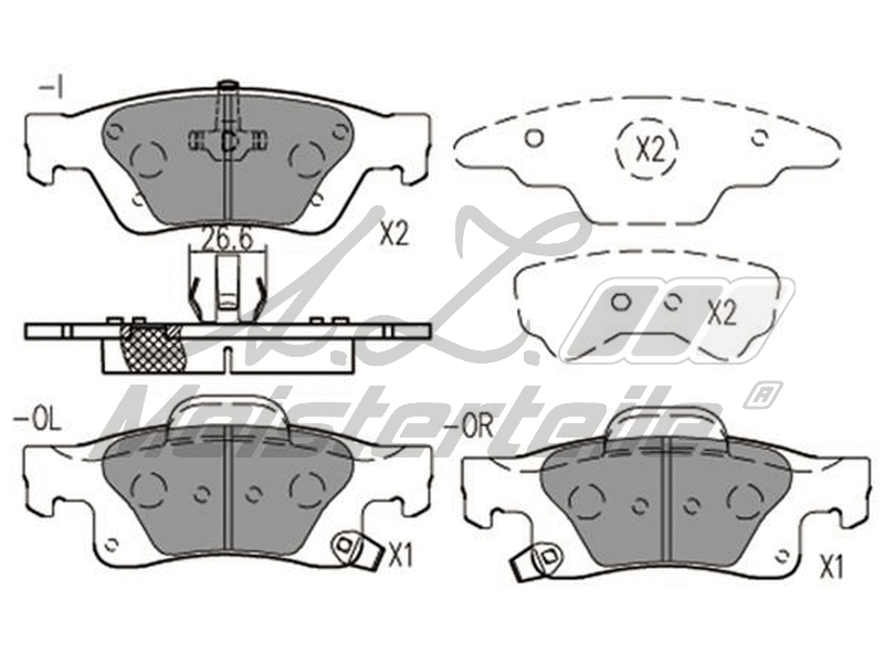 Kit de plaquettes de frein, frein à disque A.Z. Meisterteile AZMT-44-022-1809