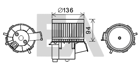 Moteur électrique, pulseur d'air habitacle EACLIMA 42A25012