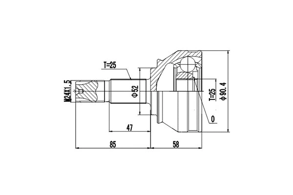 Jeu de joints, arbre de transmission DYNAMATRIX DCV802003