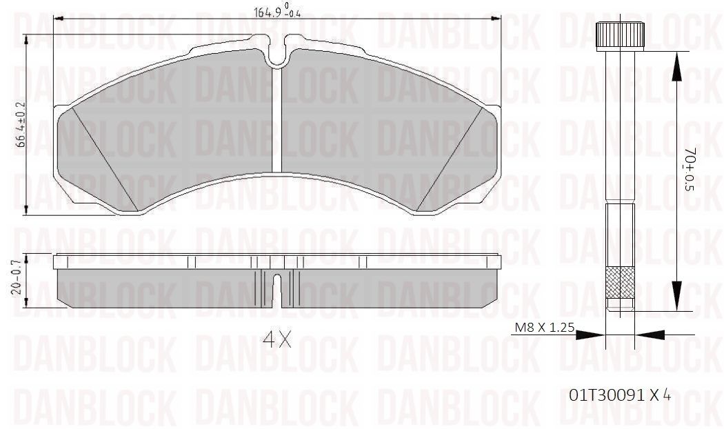 Kit de plaquettes de frein, frein à disque DANBLOCK DB 510641