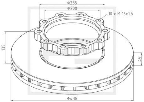 Disque de frein PE Automotive 036.104-00A