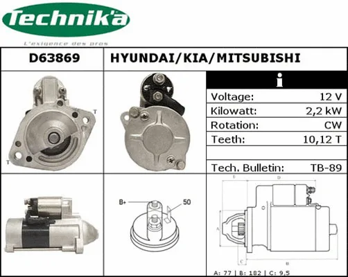 Démarreur Technika D63869