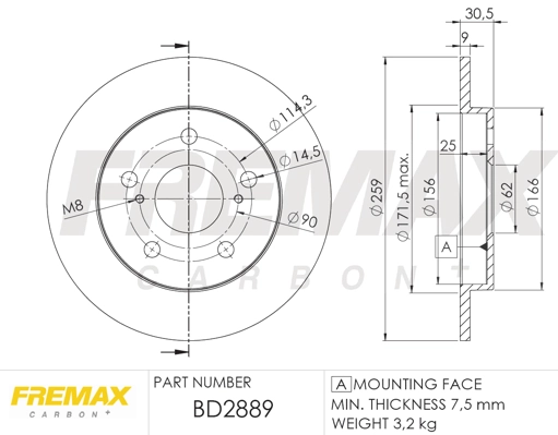 Disque de frein FREMAX BD-2889