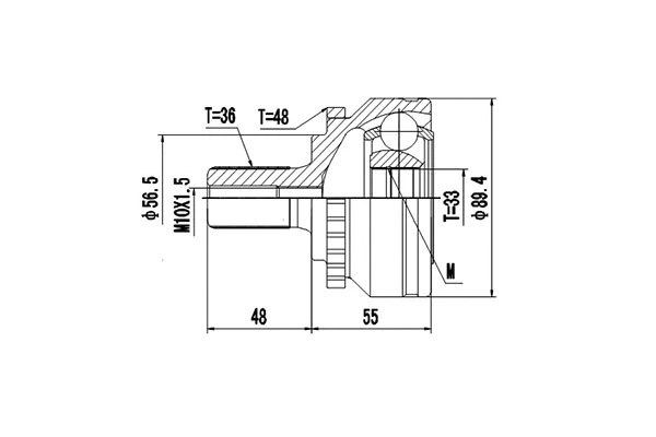 Jeu de joints, arbre de transmission DYNAMATRIX DCV862010