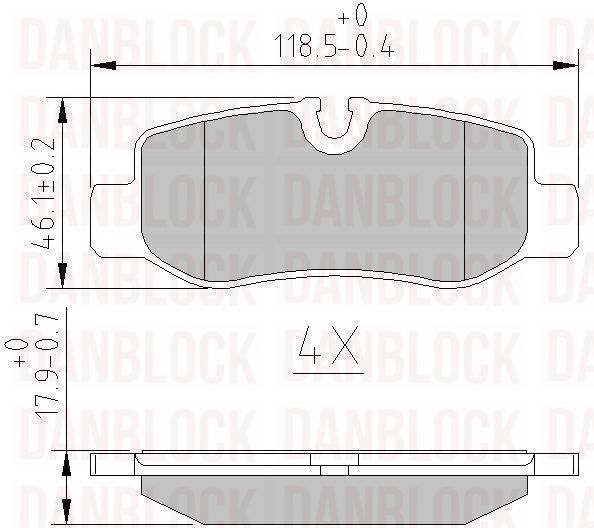 Kit de plaquettes de frein, frein à disque DANBLOCK DB 511232