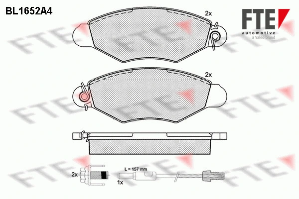 Kit de plaquettes de frein, frein à disque FTE 9010269