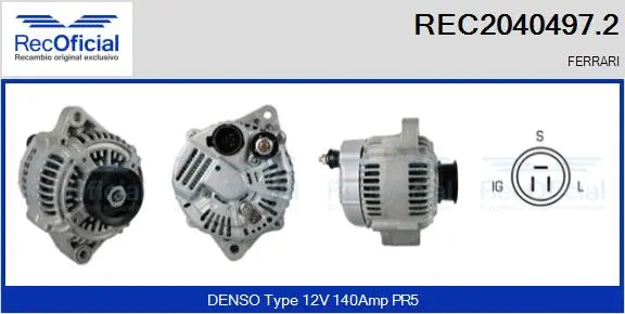 Alternateur RECOFICIAL REC2040497.2