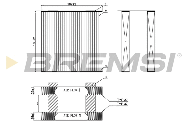 Filtre, air de l'habitacle BREMSI FC0892