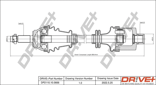 Arbre de transmission Dr!ve+ DP2110.10.0666
