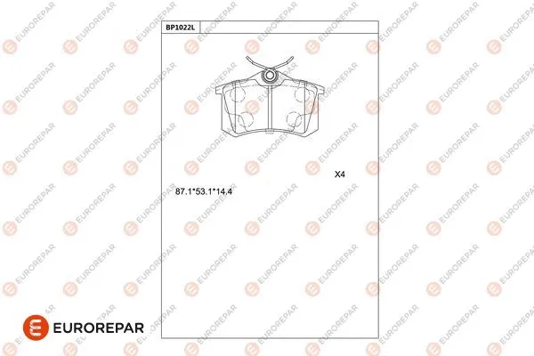 Kit de plaquettes de frein, frein à disque EUROREPAR 1681219080