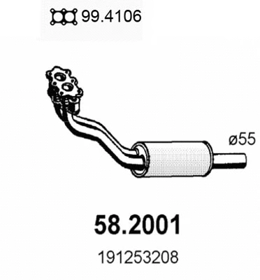 Silencieux avant ASSO 58.2001