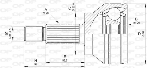 Jeu de joints, arbre de transmission OPEN PARTS CVJ5804.10