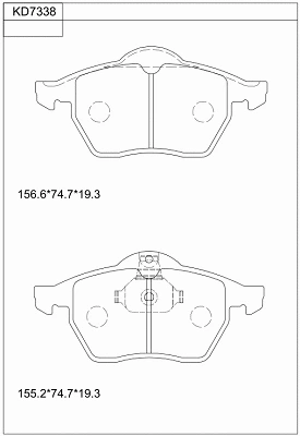 Kit de plaquettes de frein, frein à disque ASIMCO KD7338