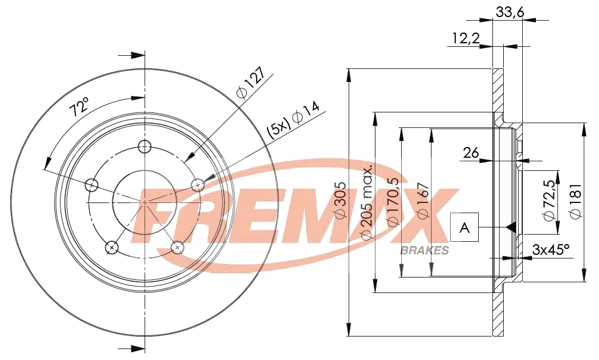 Disque de frein FREMAX BD-5173
