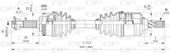 Arbre de transmission OPEN PARTS DRS6378.00
