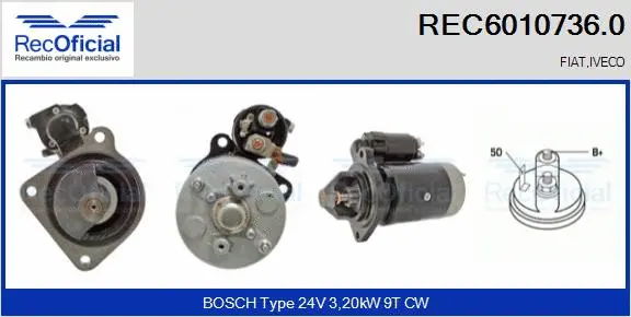 Démarreur RECOFICIAL REC6010736.0