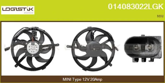 Moteur électrique, ventilateur pour radiateurs LGK 014083022LGK