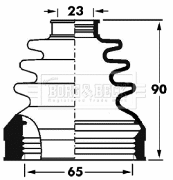 Jeu de joints-soufflets, arbre de commande BORG & BECK BCB2893