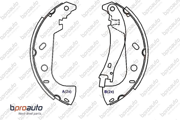 Jeu de mâchoires de frein BPROAUTO 1BP31140AA