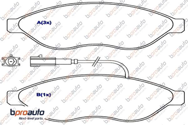 Kit de plaquettes de frein, frein à disque BPROAUTO 1BP30955AA