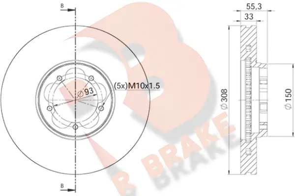 Disque de frein R BRAKE 78RBD16539